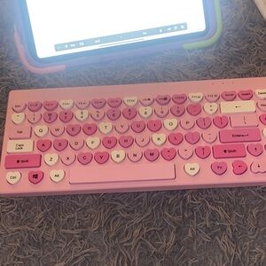 Pink Heart Keycap Keyboard